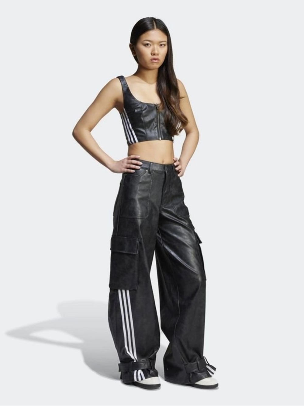 adidas Adilenium Season 3 Vintage Faux Leather Cargo Pants